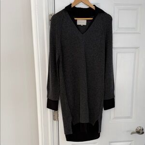 Brochu Walker Charcoal V-Neck Sweater Layered